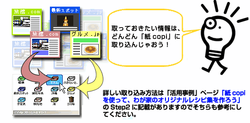 「紙copi」はどんどんWebページを取り込めて本当に便利ですよね。家族旅行に備えて、必要なページはどんどん取り込んでしまいましょう。